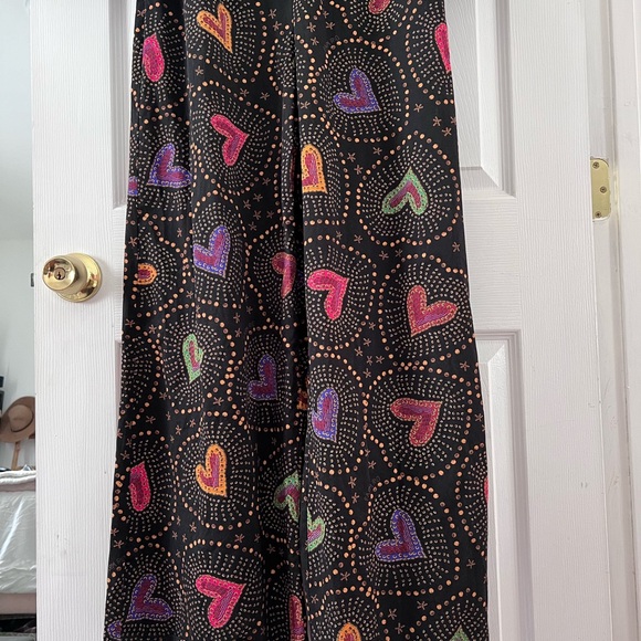 Farm to rio Anthropologie jumpsuit v neck summer tropical hearts black xs - Picture 5 of 7